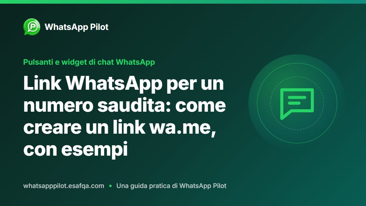 Link WhatsApp per un numero saudita: come creare un link wa.me, con esempi