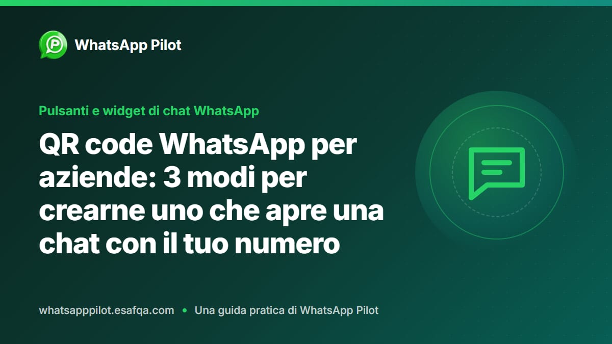 QR code WhatsApp per aziende: 3 modi per crearne uno che apre una chat con il tuo numero