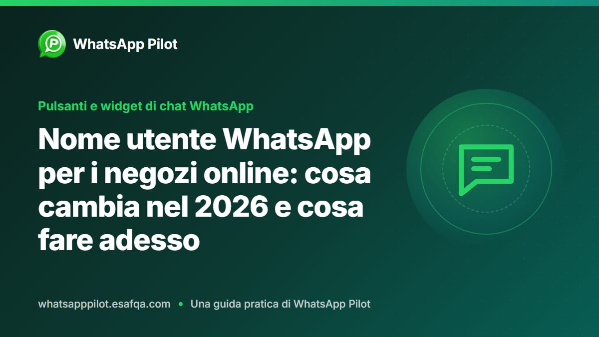 Nome utente WhatsApp per i negozi online: cosa cambia nel 2026 e cosa fare adesso