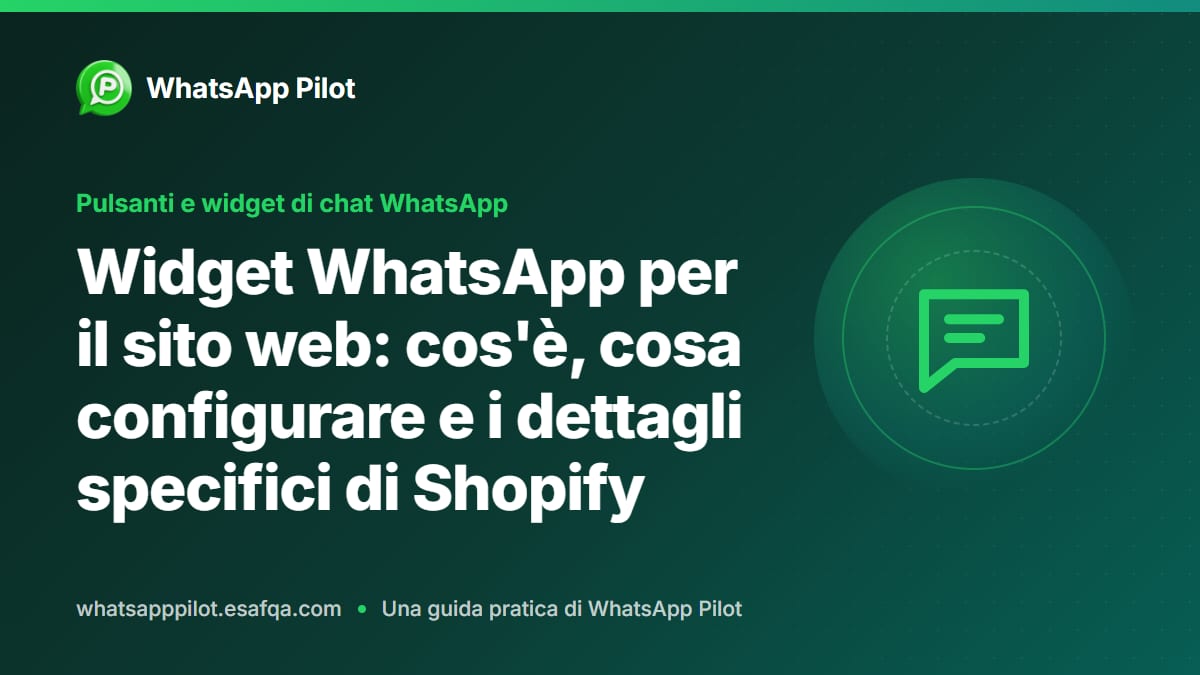 Widget WhatsApp per il sito web: cos'è, cosa configurare e i dettagli specifici di Shopify