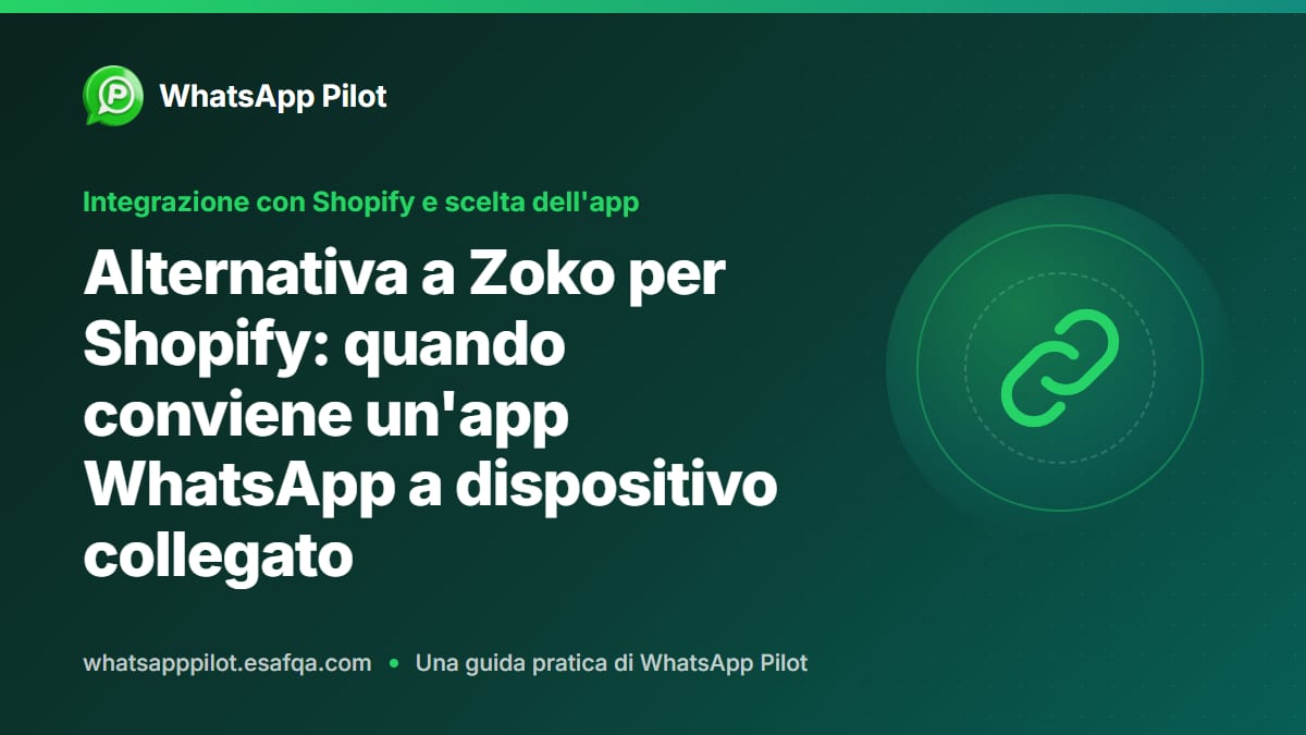 Alternativa a Zoko per Shopify: quando conviene un'app WhatsApp a dispositivo collegato