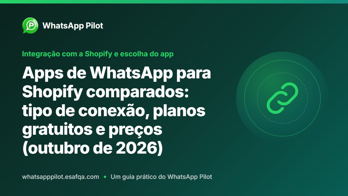 Apps de WhatsApp para Shopify comparados: tipo de conexão, planos gratuitos e preços (outubro de 2026)