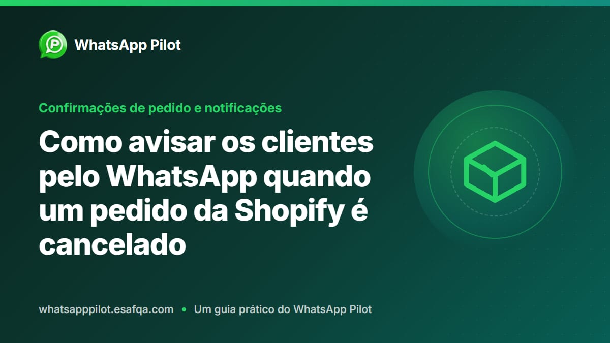 Como avisar os clientes pelo WhatsApp quando um pedido da Shopify é cancelado