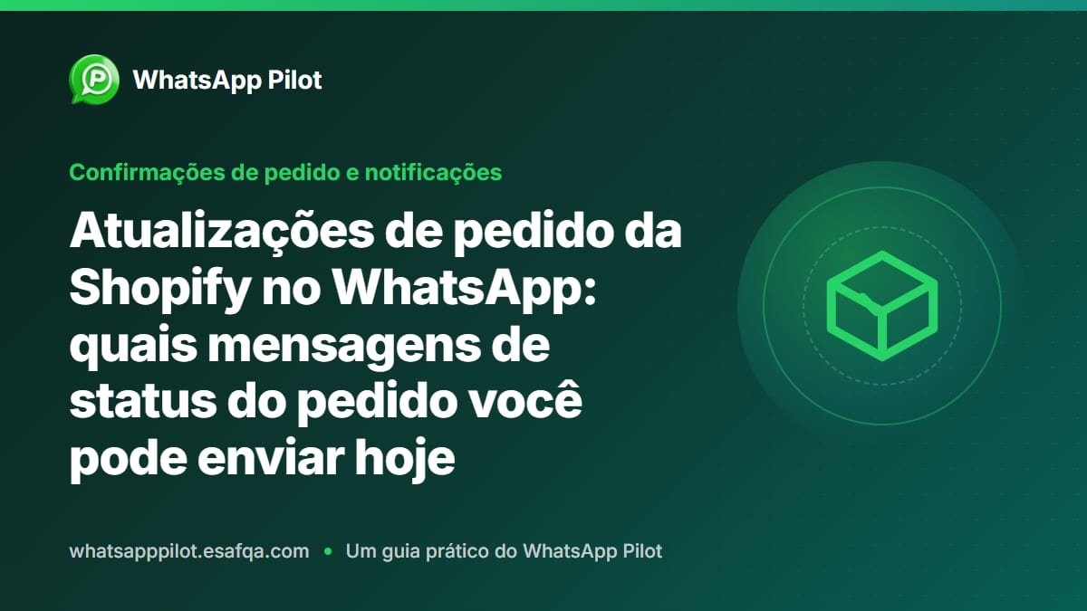 Atualizações de pedido da Shopify no WhatsApp: quais mensagens de status do pedido você pode enviar hoje