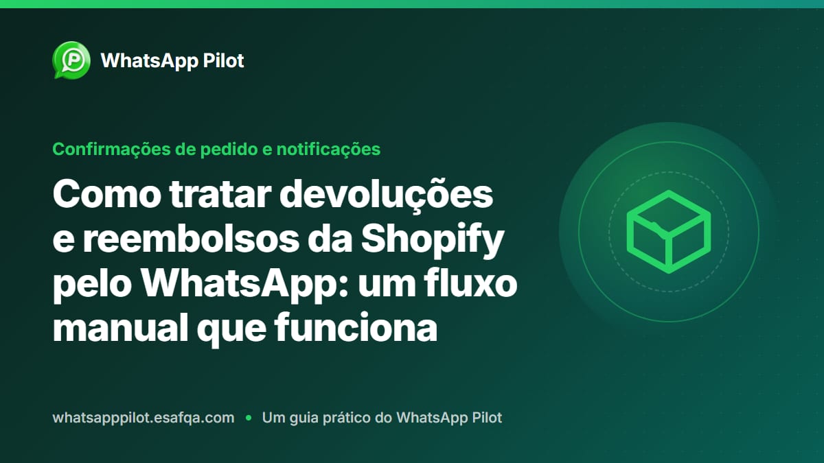 Como tratar devoluções e reembolsos da Shopify pelo WhatsApp: um fluxo manual que funciona