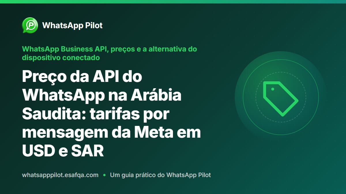 Preço da API do WhatsApp na Arábia Saudita: tarifas por mensagem da Meta em USD e SAR