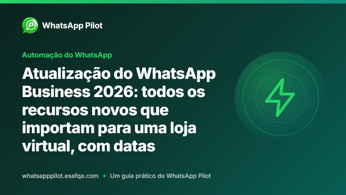 Atualização do WhatsApp Business 2026: todos os recursos novos que importam para uma loja virtual, com datas