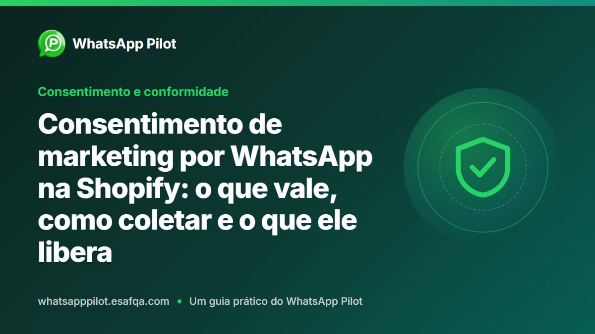 Consentimento de marketing por WhatsApp na Shopify: o que vale, como coletar e o que ele libera