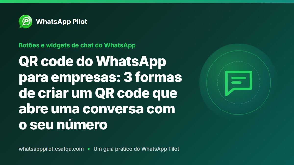 QR code do WhatsApp para empresas: 3 formas de criar um QR code que abre uma conversa com o seu número