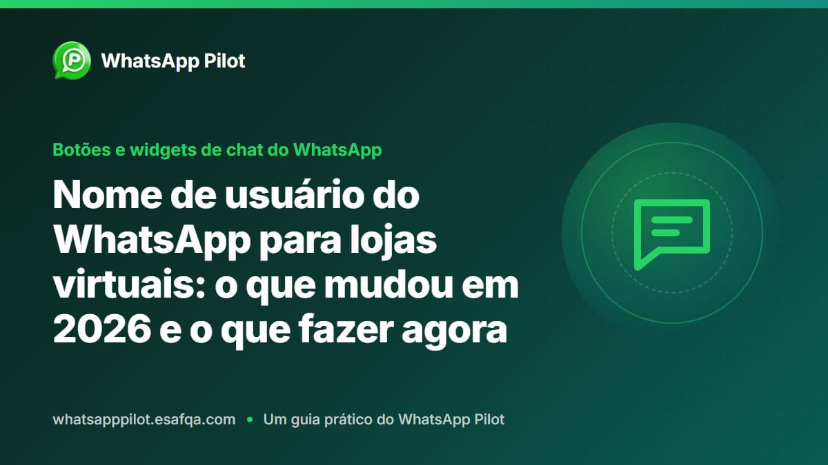 Nome de usuário do WhatsApp para lojas virtuais: o que mudou em 2026 e o que fazer agora
