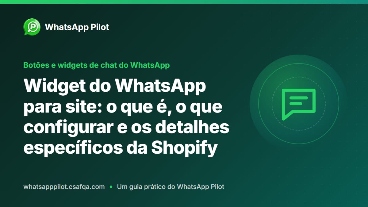 Widget do WhatsApp para site: o que é, o que configurar e os detalhes específicos da Shopify