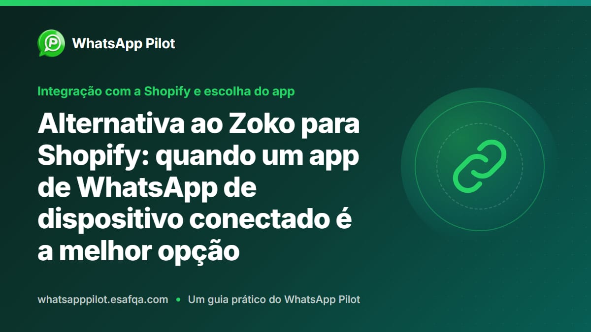 Alternativa ao Zoko para Shopify: quando um app de WhatsApp de dispositivo conectado é a melhor opção